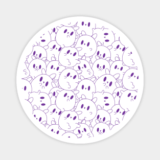 Kawaii Bunnies Purple Magnet